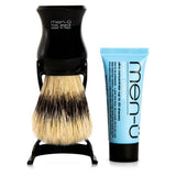 Black Barbiere Pure Bristle Shaving Brush With Stand & Free 15Ml Shave Crème Buddy Tube