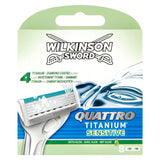 Quattro Titanium Sensitive Men'S Razor Blades X8