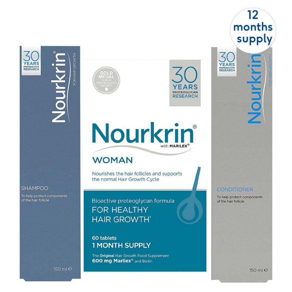 Woman Bundle For Hair Growth + Free Shampoo And Conditioner (12 Month Supply)