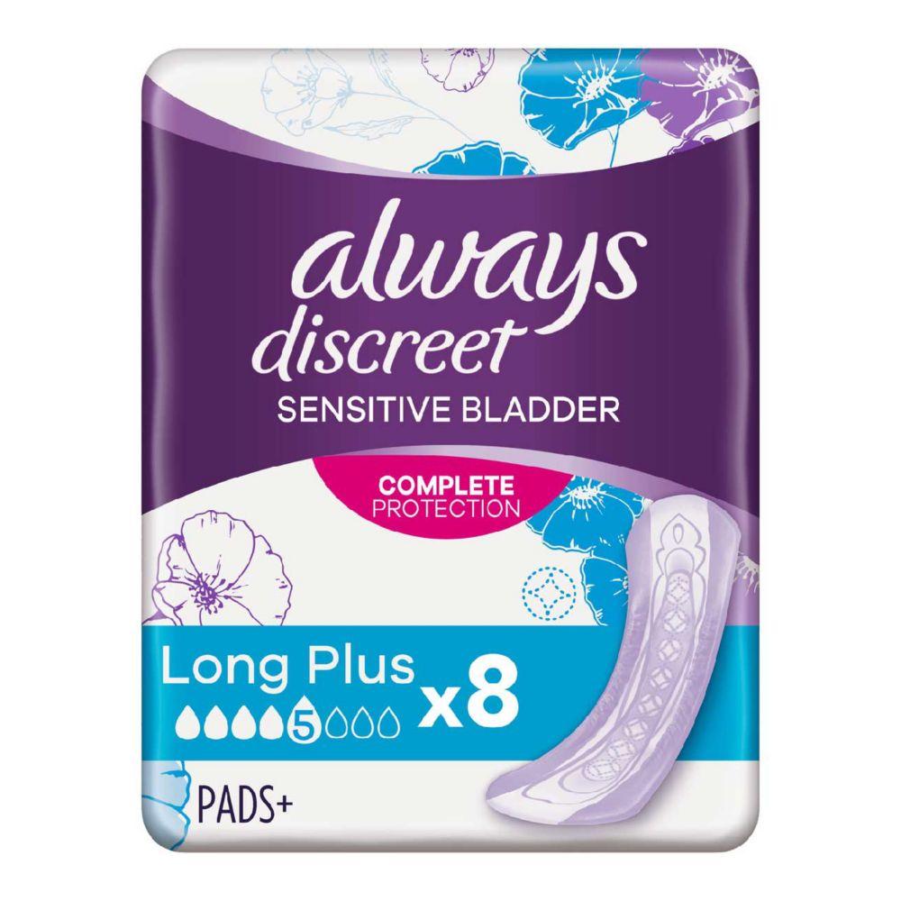 Discreet Incontinence Pads Plus Long Plus For Sensitive Bladder X 8