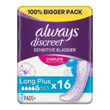 Discreet Incontinence Pads Plus Long Plus For Sensitive Bladder X 16