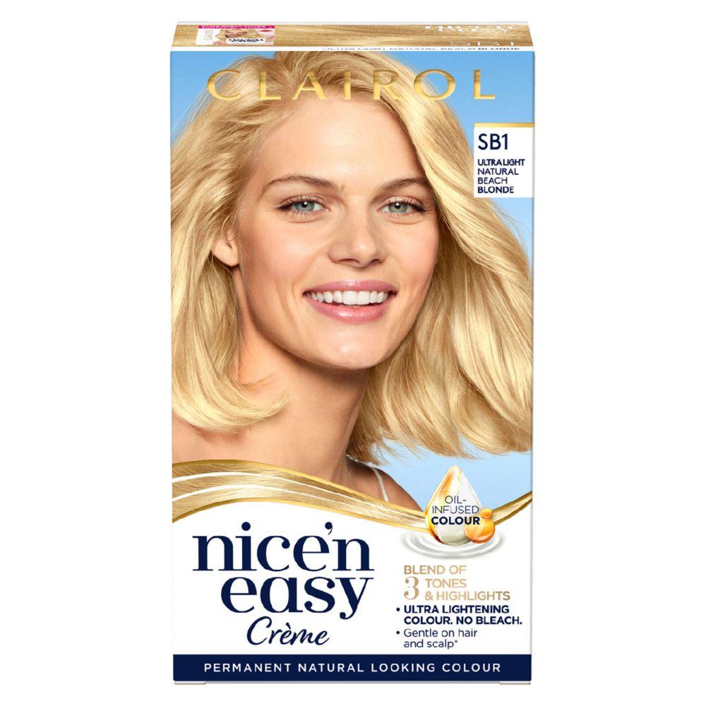 Nice N Easy Permanent Hair Dye Sb1 Ultra Light Natural Bleach Blonde 177Ml