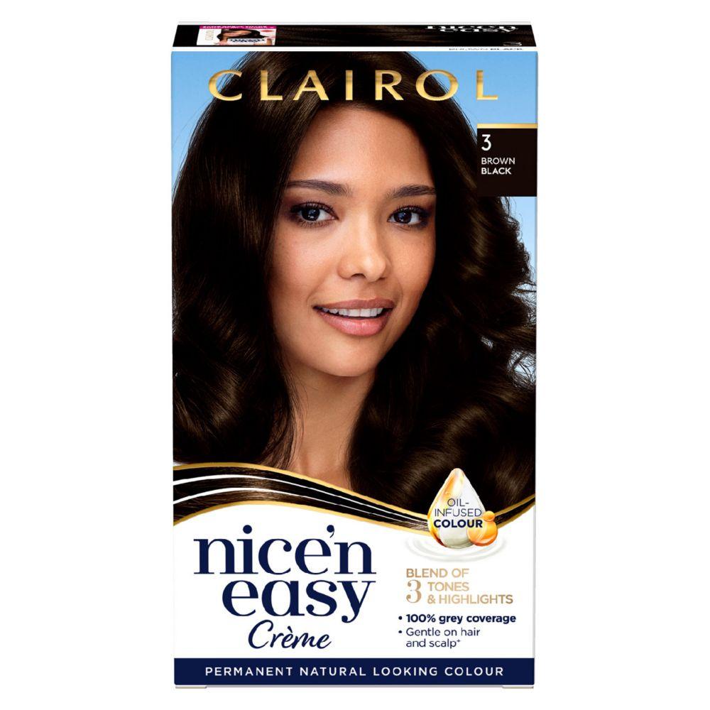 Nice N Easy Permanent Hair Dye 3 Brown Black 177Ml