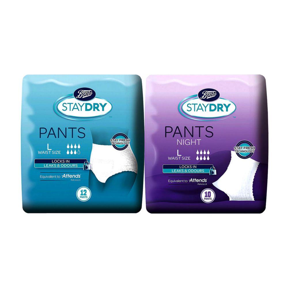 Staydry Day And Night Pants Duo Pack Large (22 Pants)
