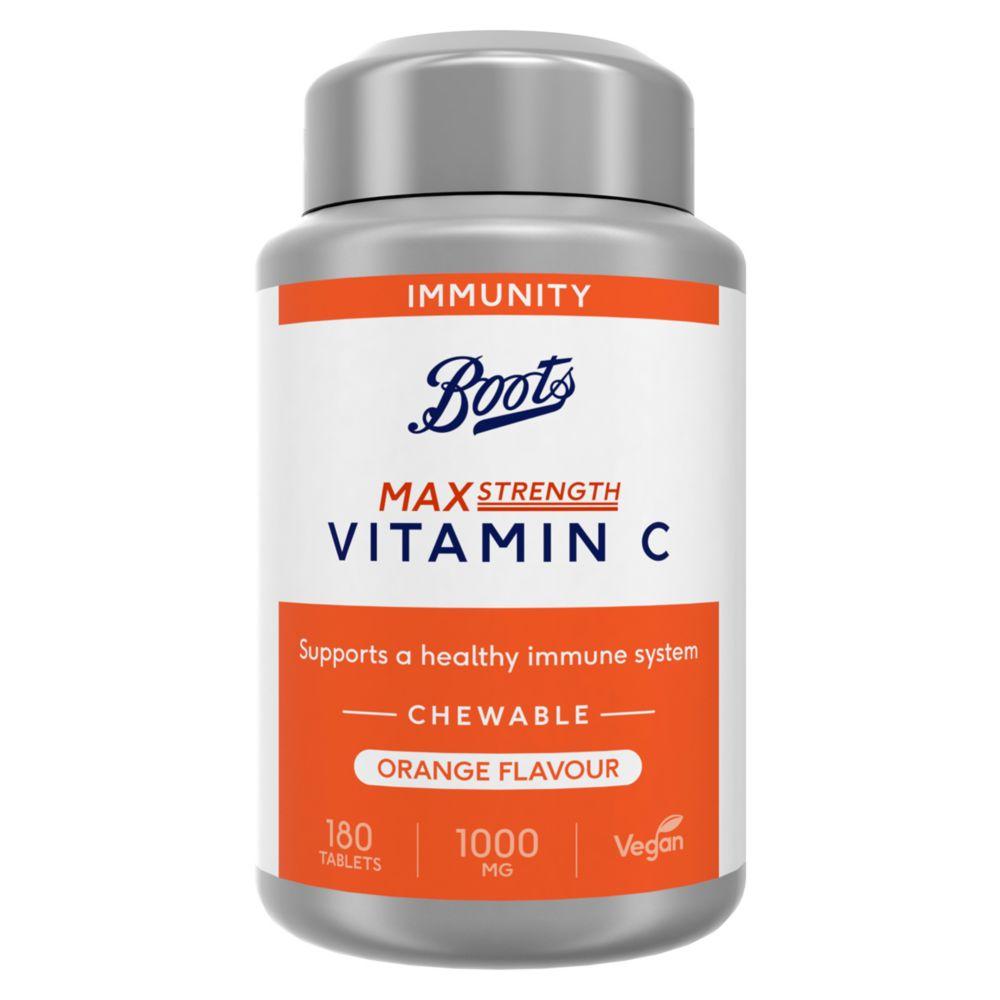 Vitamin C 1000Mg 180 Orange Flavour Chewable Tablets (6 Month Supply)