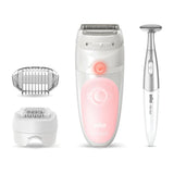 Silk-Épil 5 5-820 Epilator For Women For Gentle Hair Removal, White/Pink