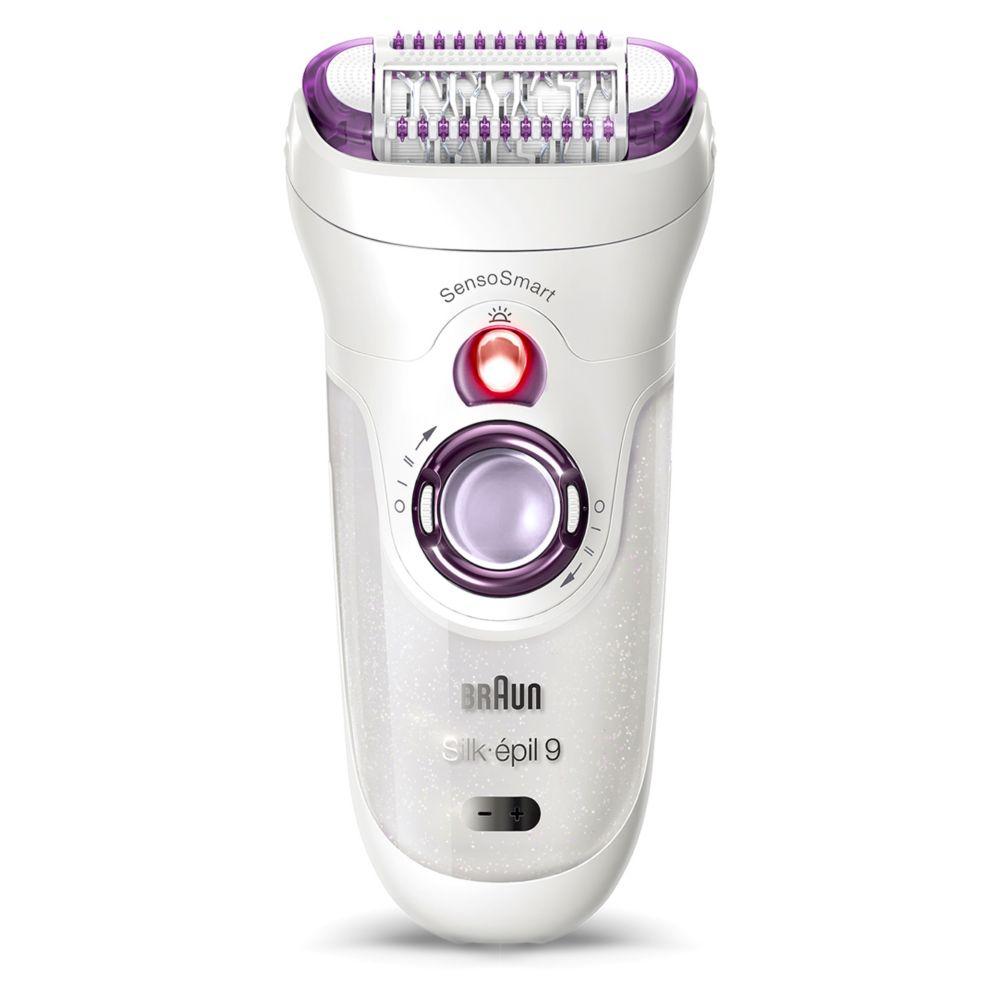 Silk-Épil 9 9-700 Epilator For Women For Long-Lasting Hair Removal, White/Purple