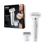 Silk-Épil 9 Flex 9-002 - Epilator With Flexible Head For Easier Hair Removal, White/Gold