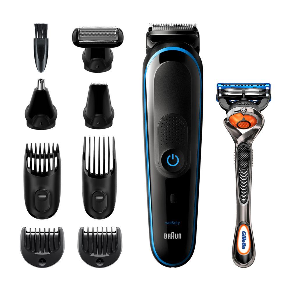 9-In-1 Mgk5280 Men Beard Trimmer, Body Grooming Kit & Hair Clipper, Black/Blue