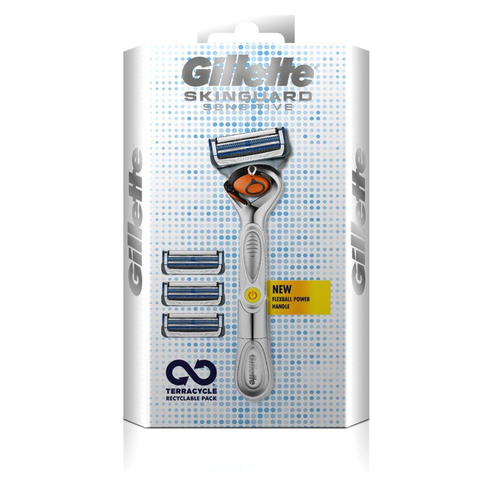 Skinguard Sensitive Flexball Razor + 3 Blade Refills Starter Pack