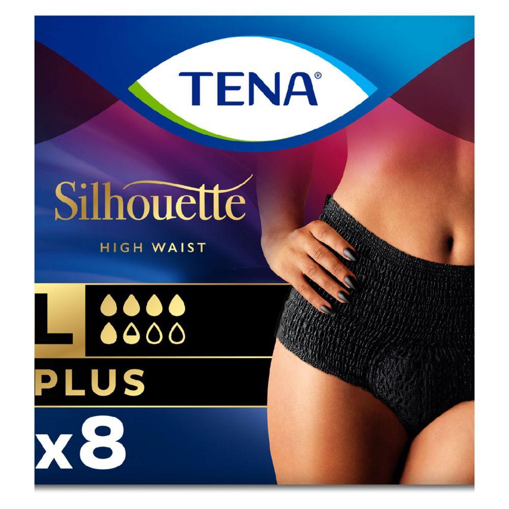 Lady Silhouette Plus Black High Waist Incontinence Pants Large - 8 Pack