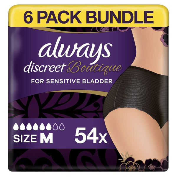 Always Discreet Plus Womens Underwear Plus Incontinence Pants Medium 6  Drops (Pack of 9)