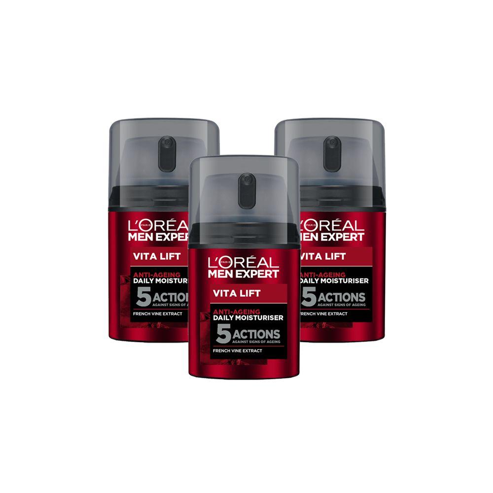 Men Expert Vita Lift Anti Ageing 50Ml Moisturiser Triple Pack