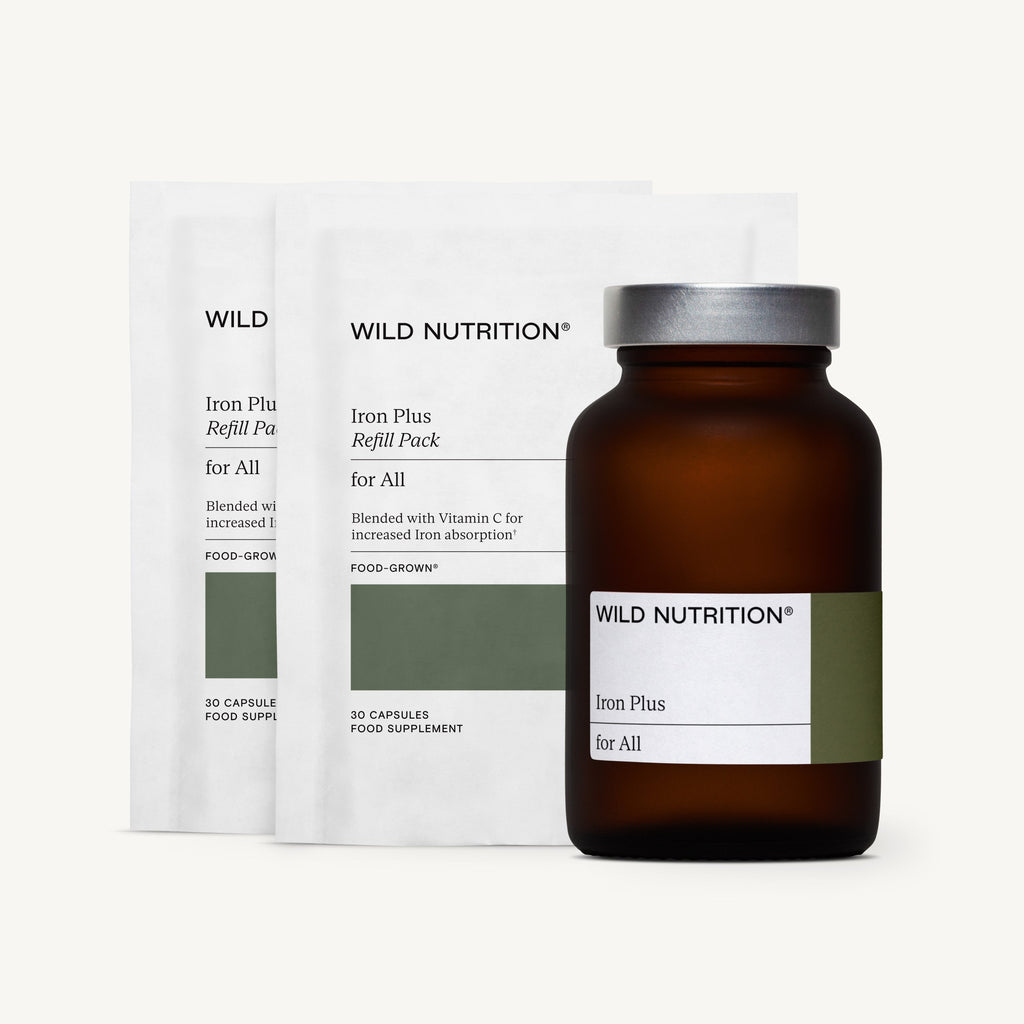 Wild Nutrition Food-Grown® Iron Plus - 3 Month Supply for Energy Production & Reduced Fatigue