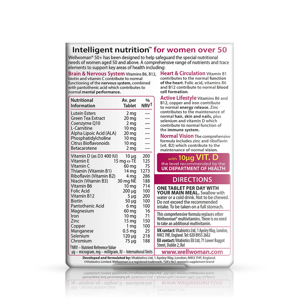 Vitabiotics Wellwoman 50 Plus Multivitamin