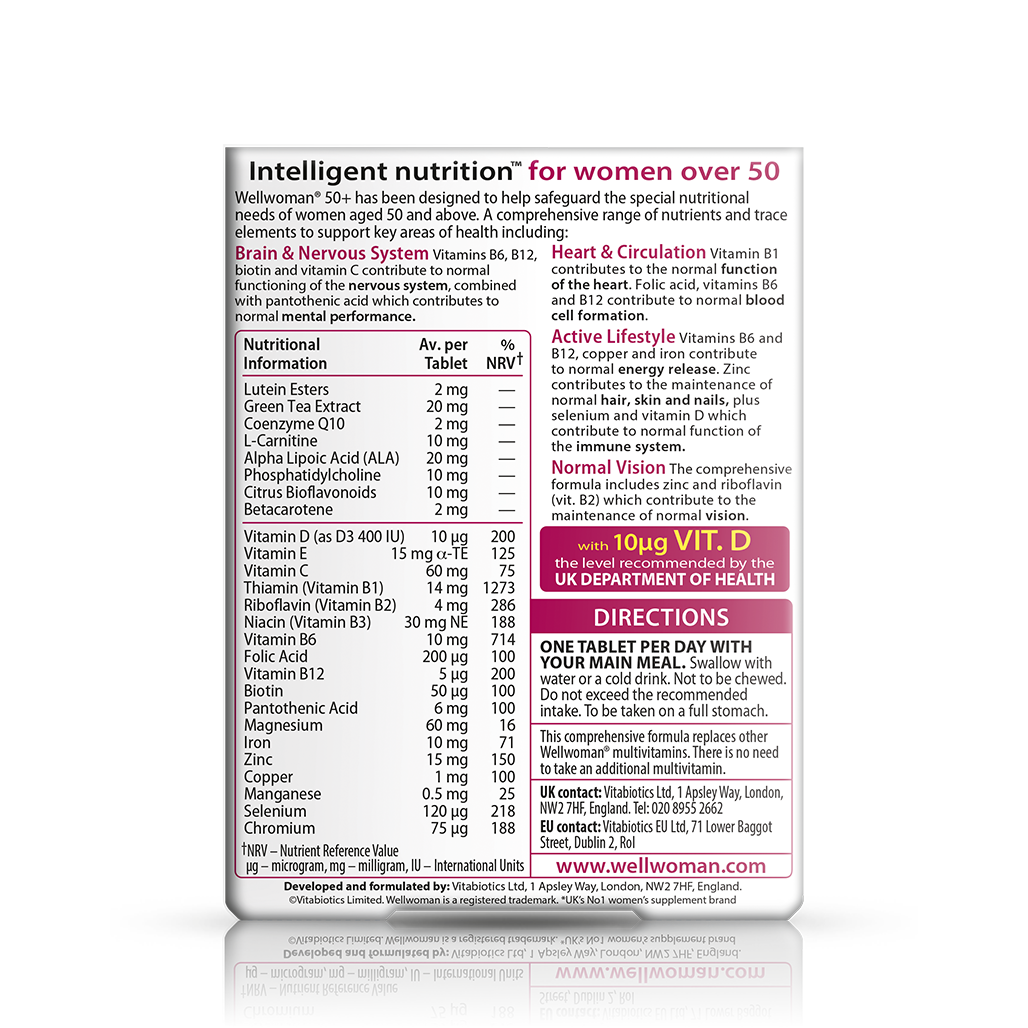 Vitabiotics Wellwoman 50 Plus Multivitamin