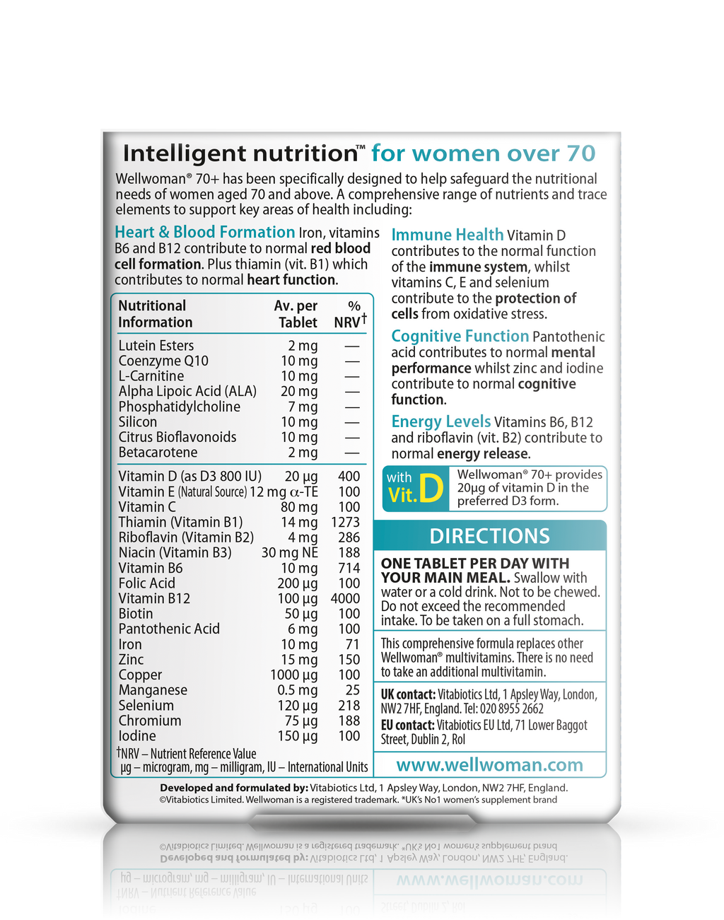 Vitabiotics Wellwoman 70 Plus Multivitamin