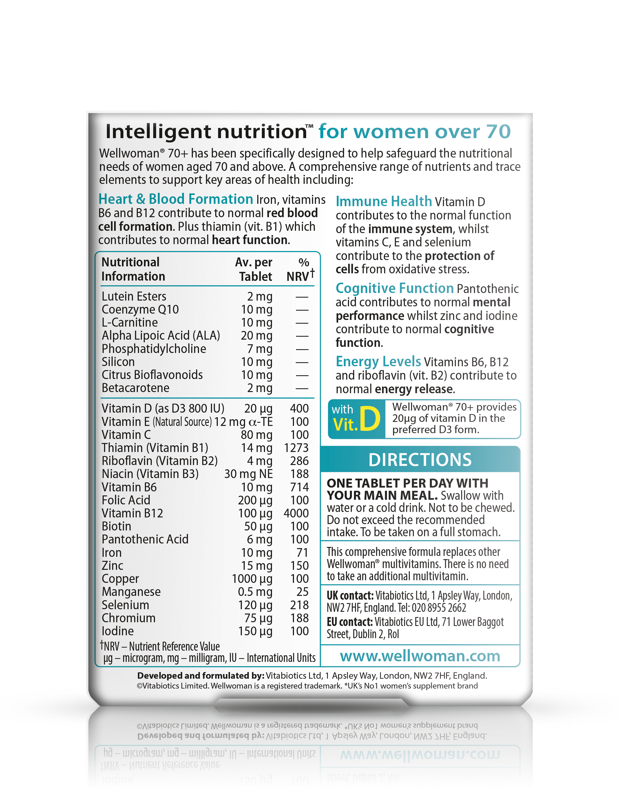 Vitabiotics Wellwoman 70 Plus Multivitamin