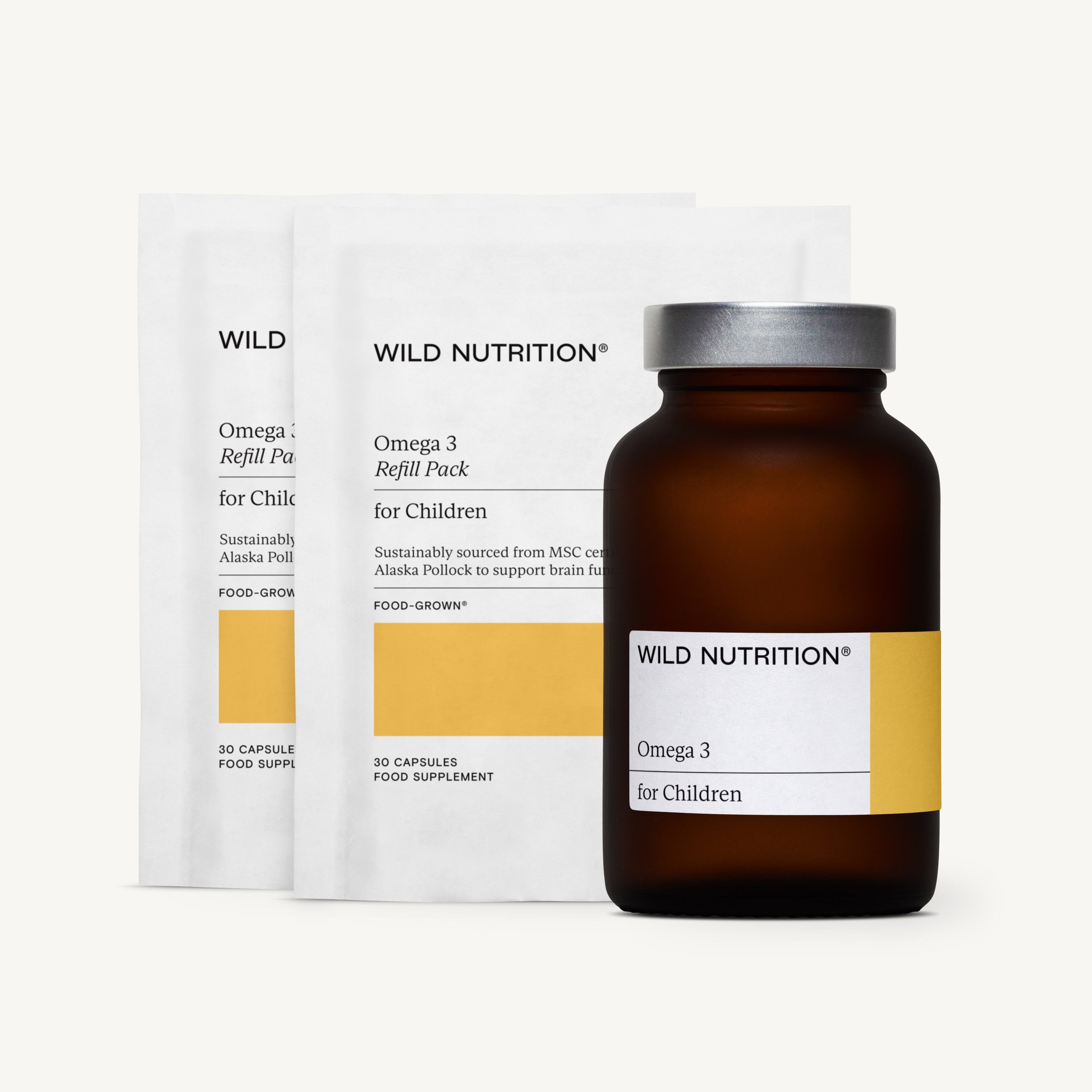 Wild Nutrition Food-Grown® Pregnancy + New Mother Omega 3 - 3 Month Supply for Maternal & Baby Development