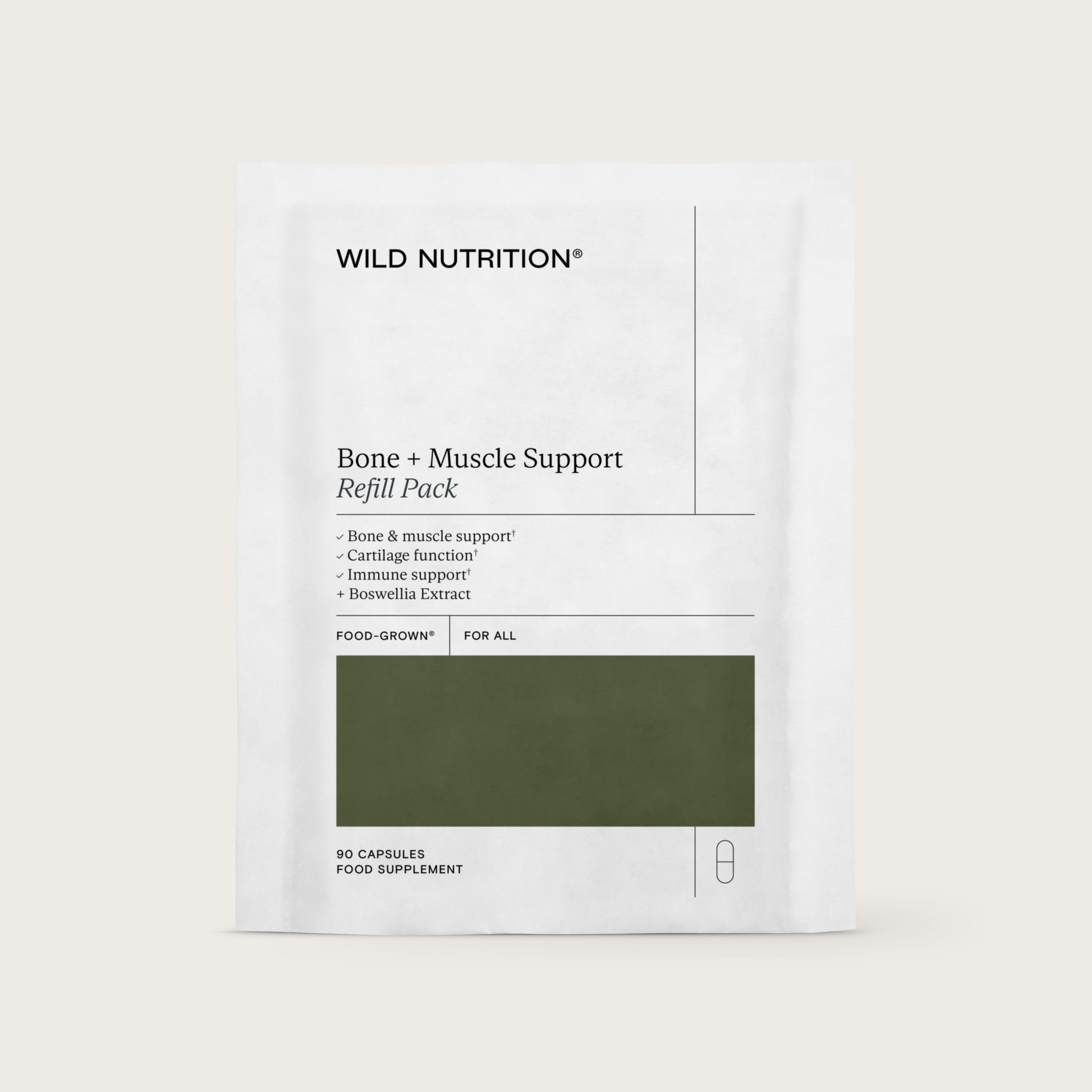 Wild Nutrition Food-Grown® Bone + Muscle Support - 3 Month Supply for Bone, Muscle & Joint Support