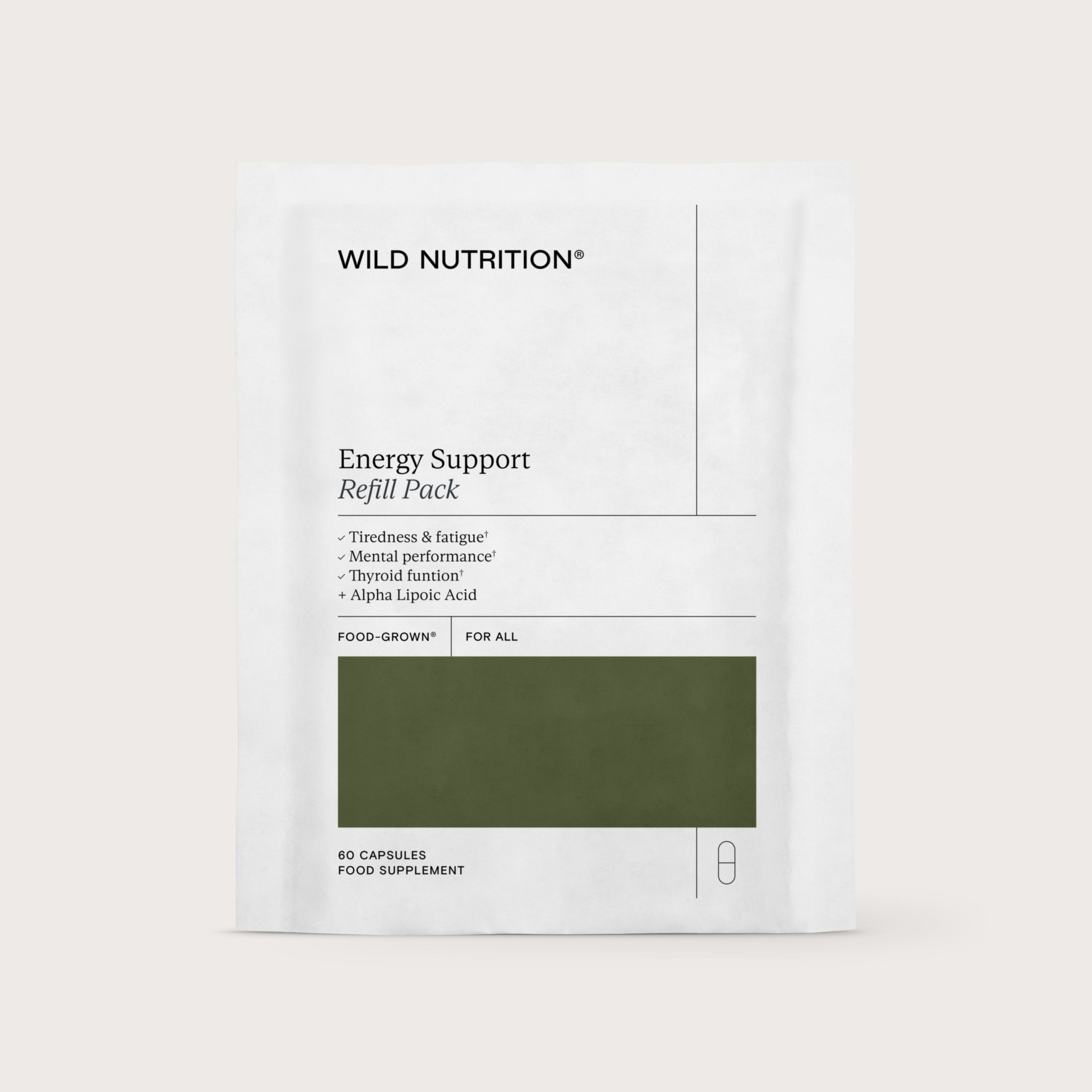 Wild Nutrition Food-Grown® Energy Support - 3 Month Supply for Energy Production & Reduced Fatigue