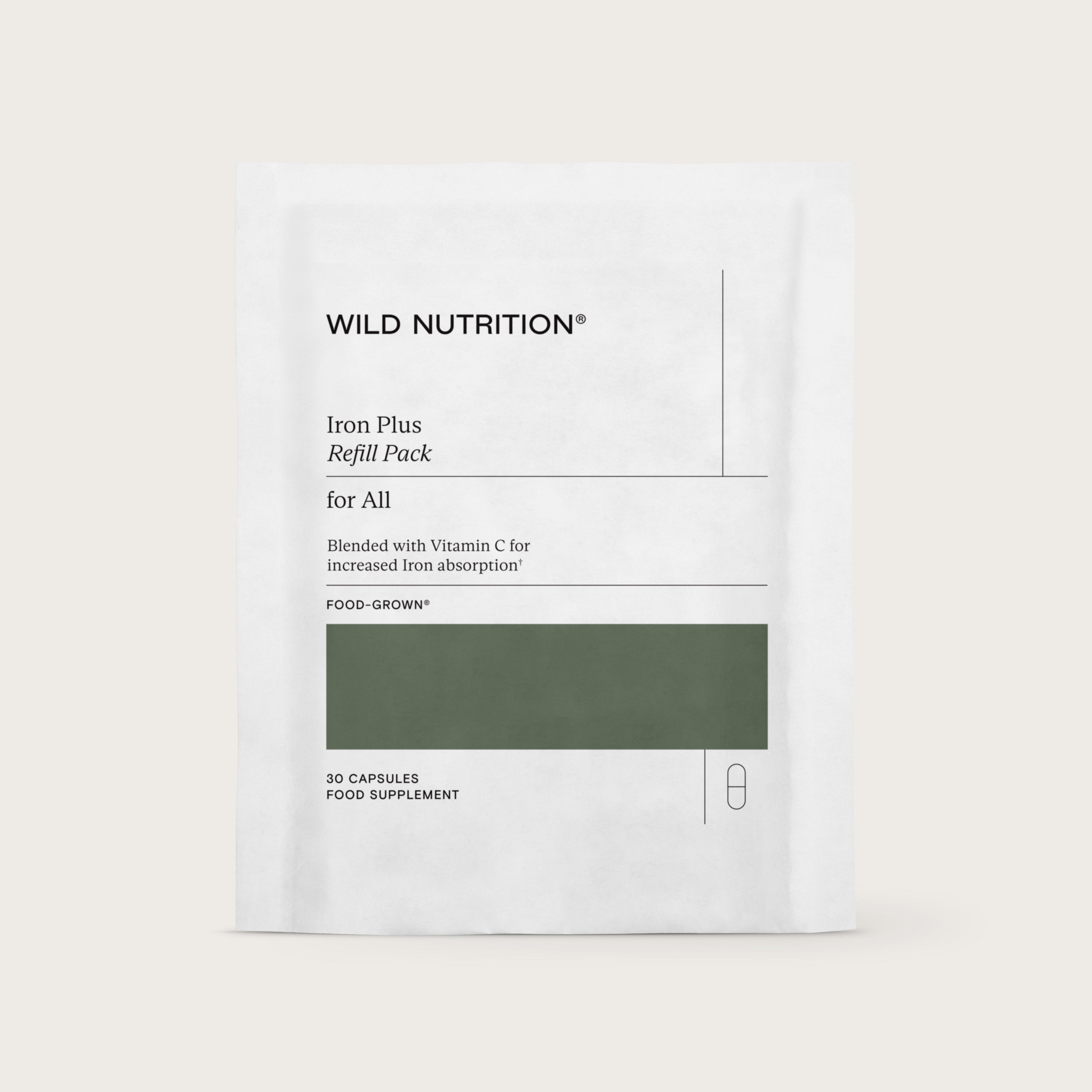 Wild Nutrition Food-Grown® Iron Plus - 3 Month Supply for Energy Production & Reduced Fatigue