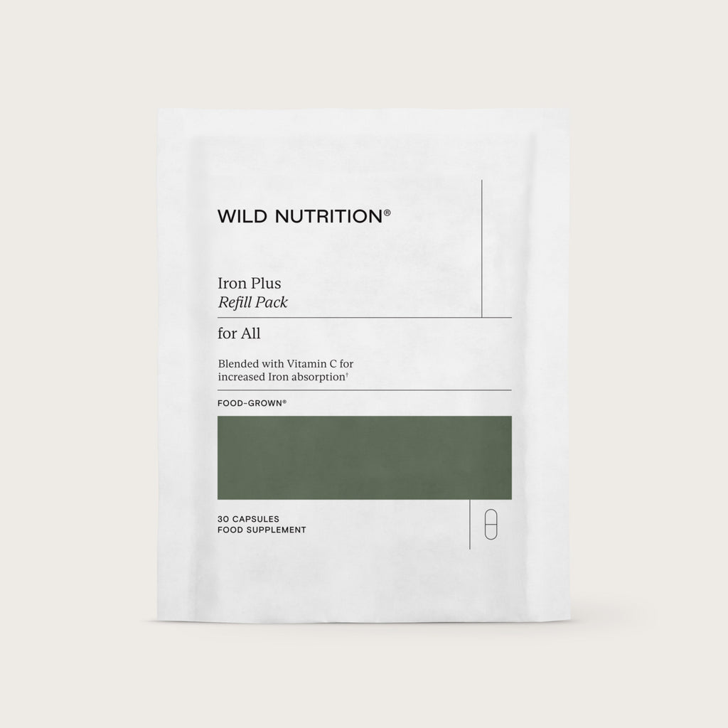 Wild Nutrition Food-Grown® Iron Plus - 3 Month Supply for Energy Production & Reduced Fatigue