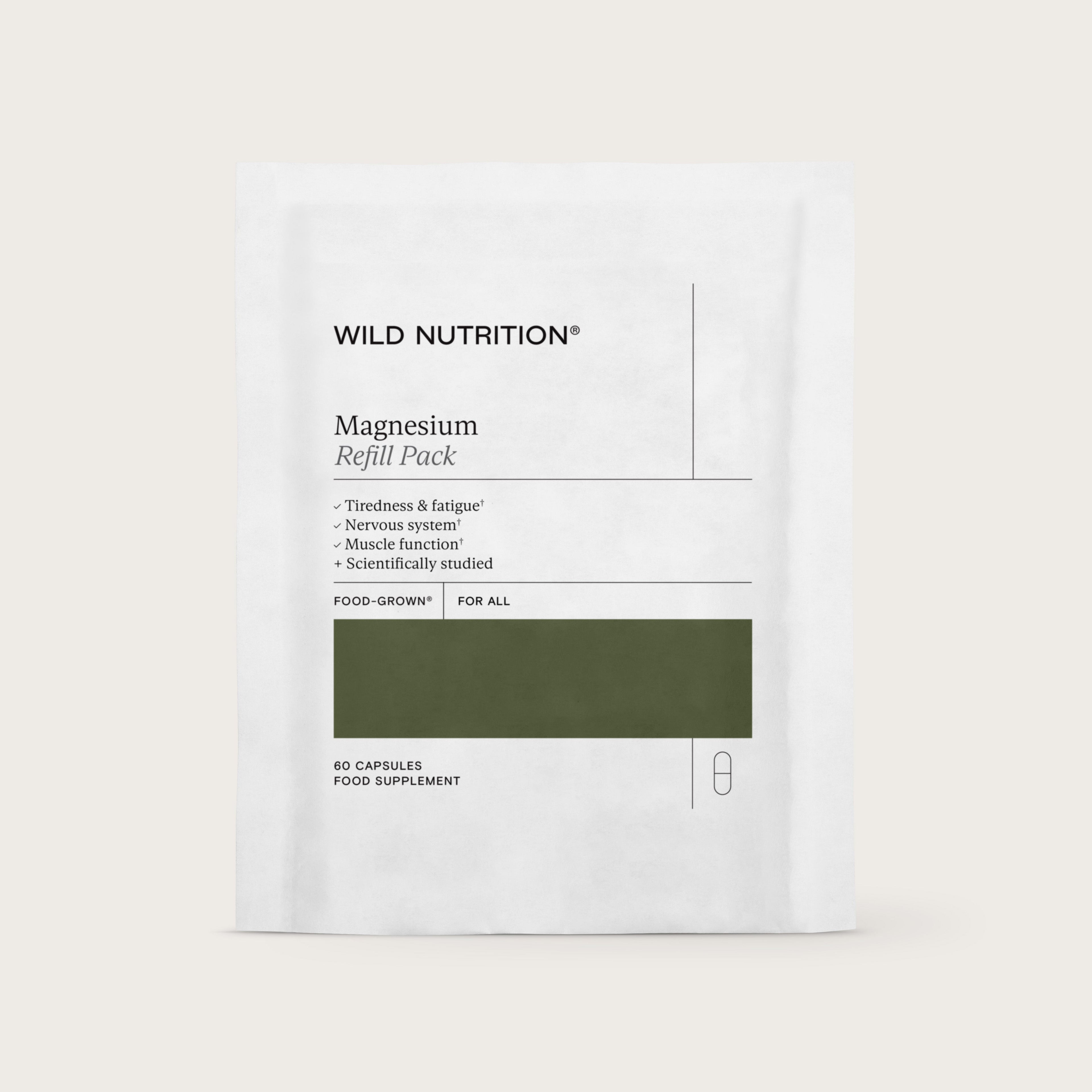 Wild Nutrition Food-Grown® Magnesium - 3 Month Supply for Relaxation, Sleep & Muscle Support