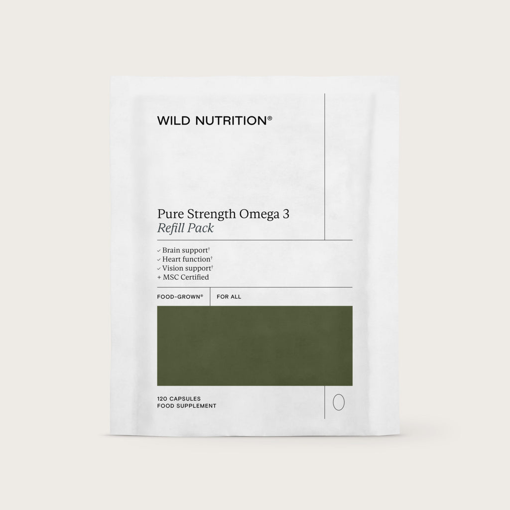 Wild Nutrition Food-Grown® Omega 3 - 3 Month Supply for Brain, Heart & Vision Support