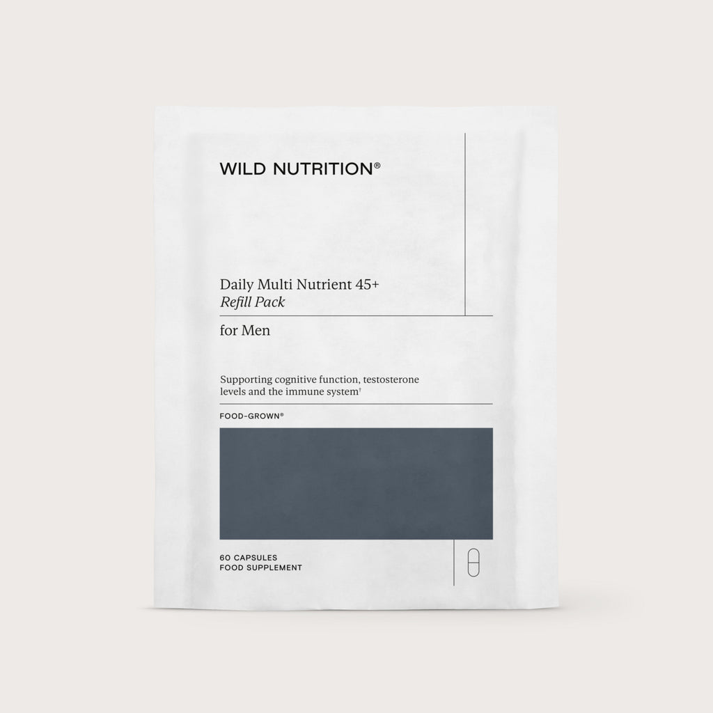 Wild Nutrition Food-Grown® Daily Multi Nutrient 45+ for Men - 3 Month Supply for Healthy Ageing & Daily Vitality