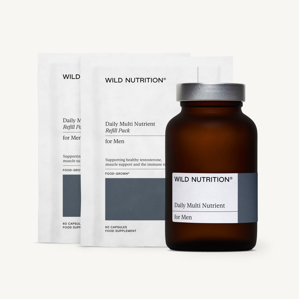 Wild Nutrition Food-Grown® Men's Daily Multi Nutrient - 3 Month Supply for Daily Wellness & Nutritional Support