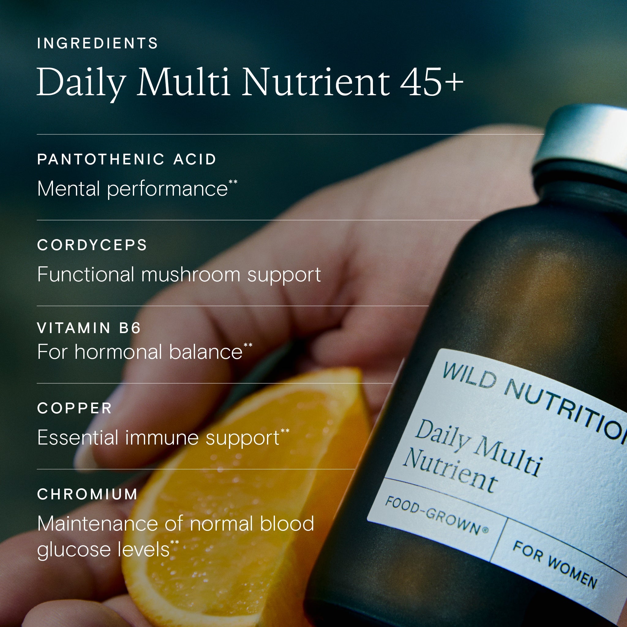 Wild Nutrition Food-Grown® Daily Multi Nutrient for Teen Girls for Growth, Development & Nutritional Support