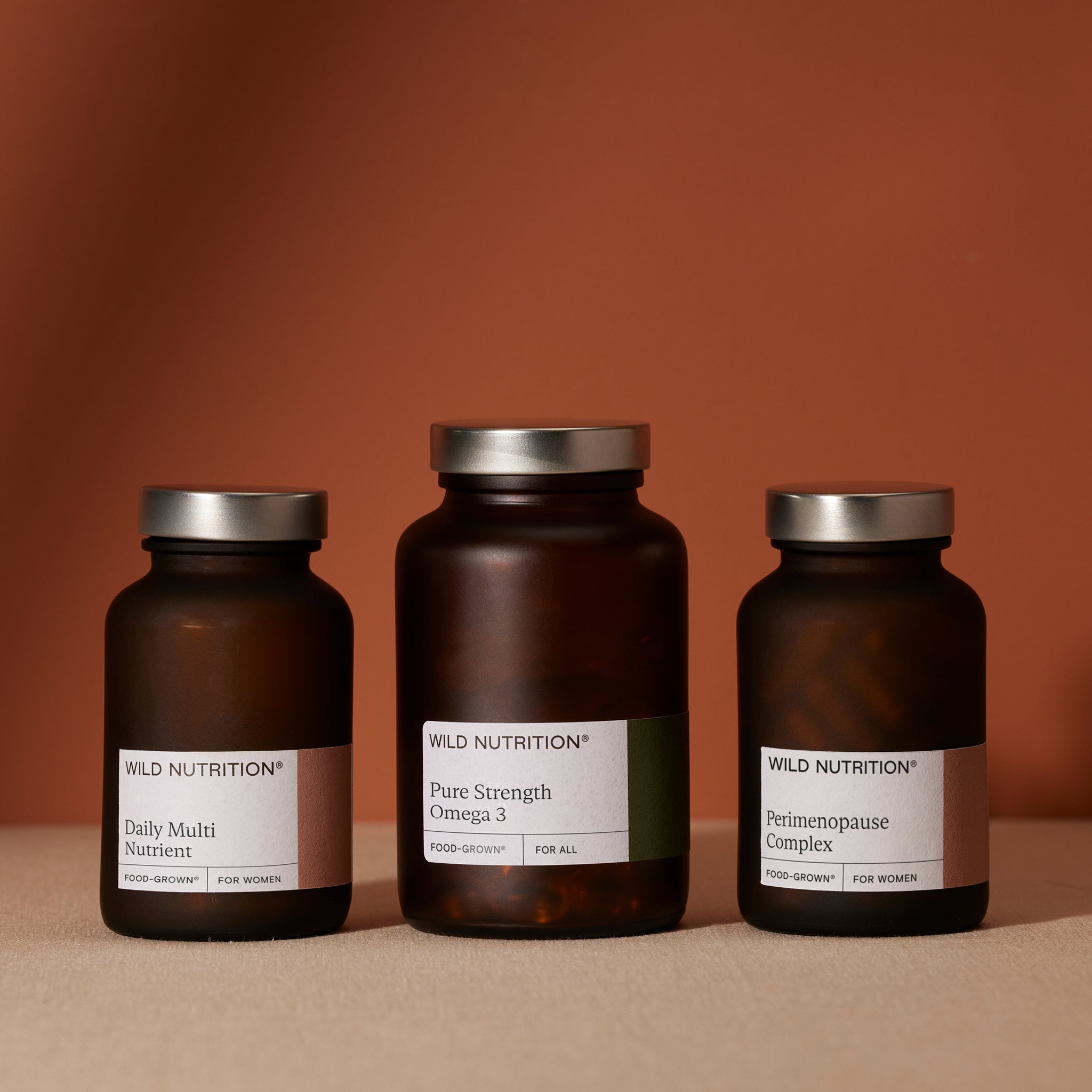 Wild Nutrition Perimenopause Support Trio for Hormonal Balance & Midlife Wellness