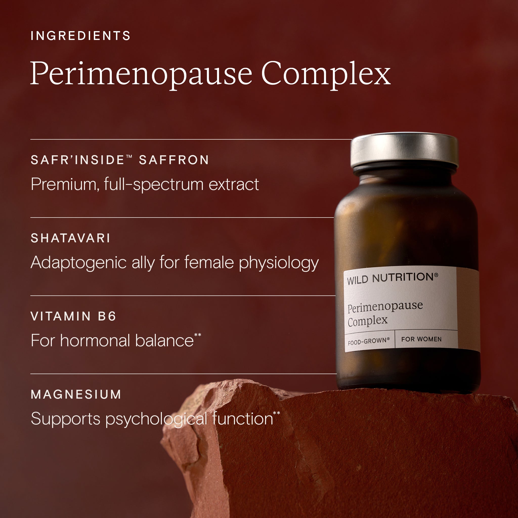 Wild Nutrition Food-Grown® Perimenopause Complex for Perimenopause & Hormonal Balance