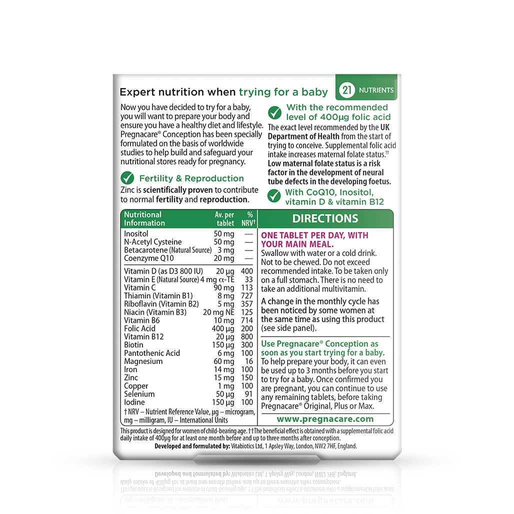 Vitabiotics Pregnacare Conception Fertility Support