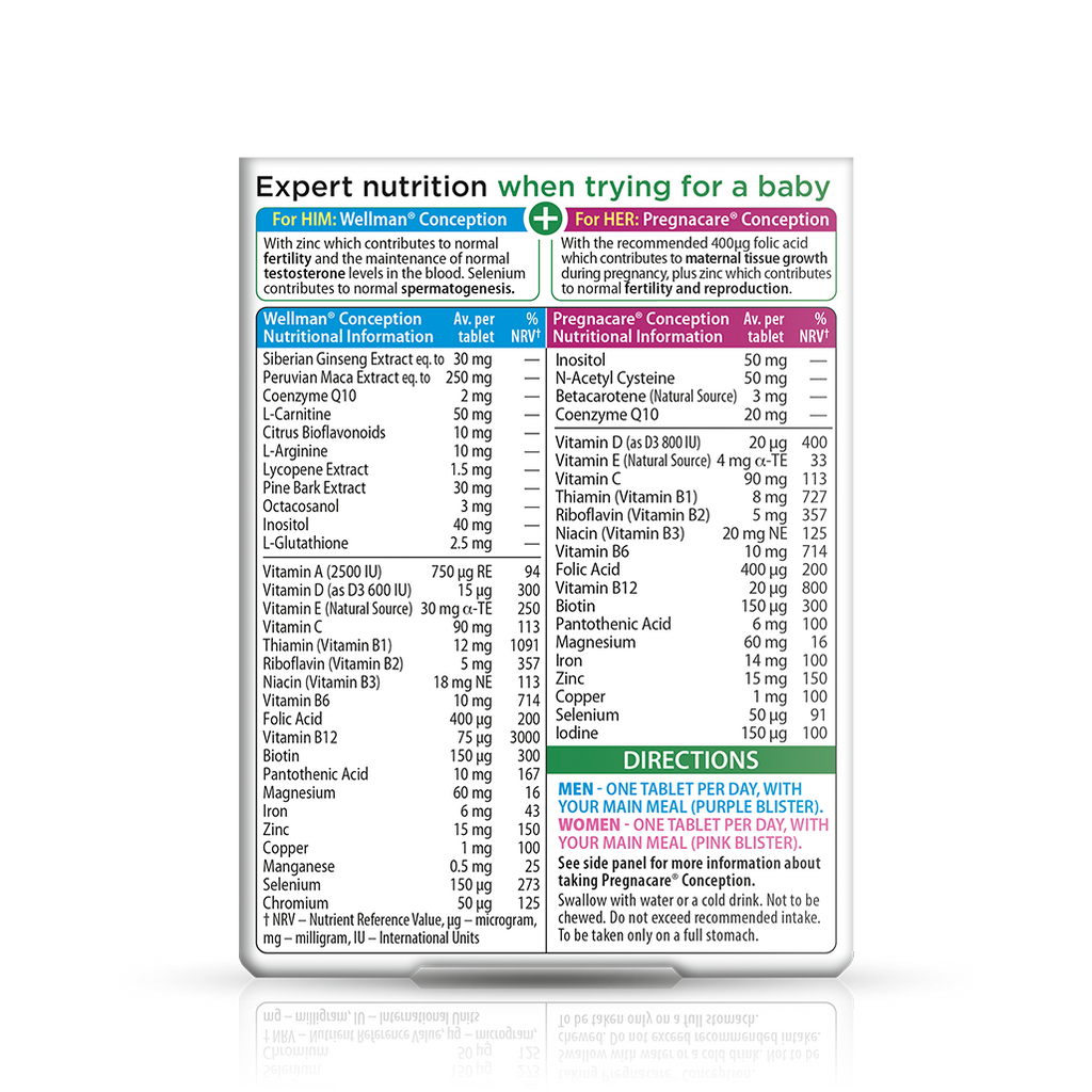 Vitabiotics Pregnacare Him and Her Conception