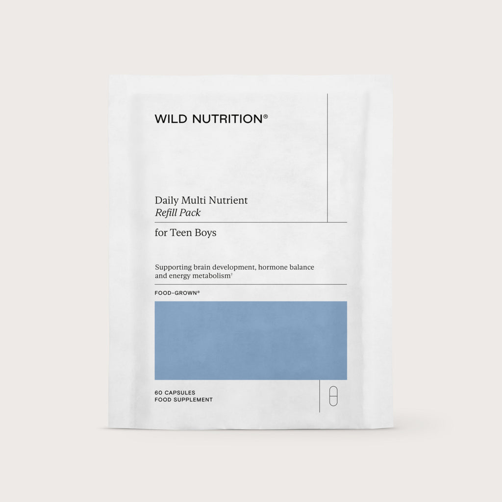 Wild Nutrition Food-Grown® Daily Multi Nutrient for Teen Boys - 3 Month Supply for Growth, Development & Nutritional Support