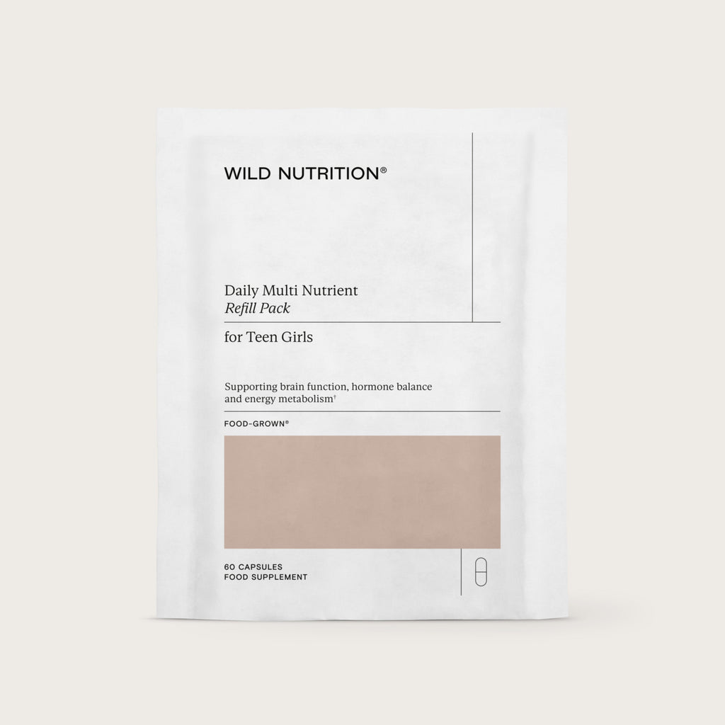 Wild Nutrition Food-Grown® Daily Multi Nutrient for Teen Girls - 3 Month Supply for Growth, Development & Nutritional Support