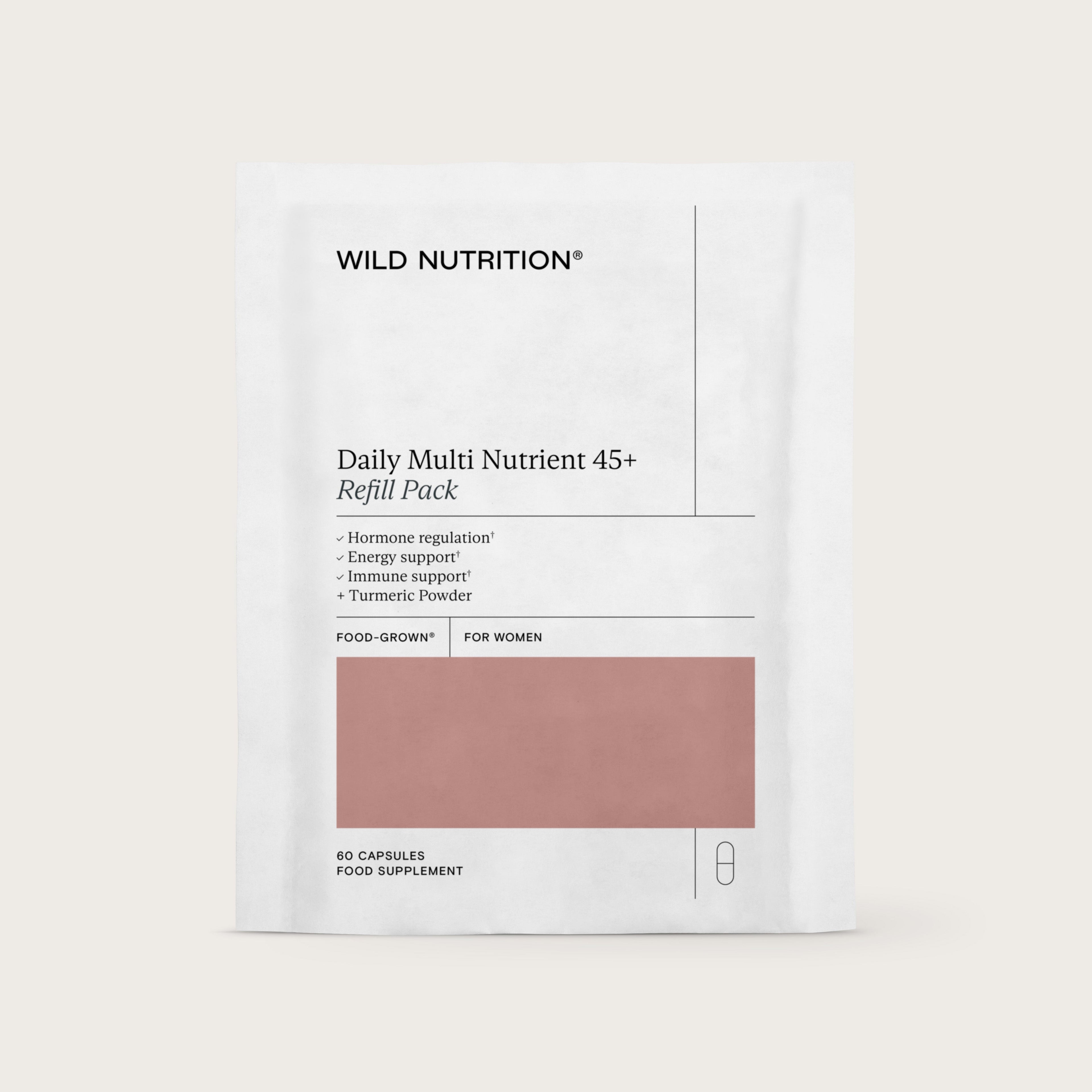 Wild Nutrition Food-Grown® Women's 45+ Daily Multi Nutrient - 3 Month Supply for Healthy Ageing & Daily Wellness