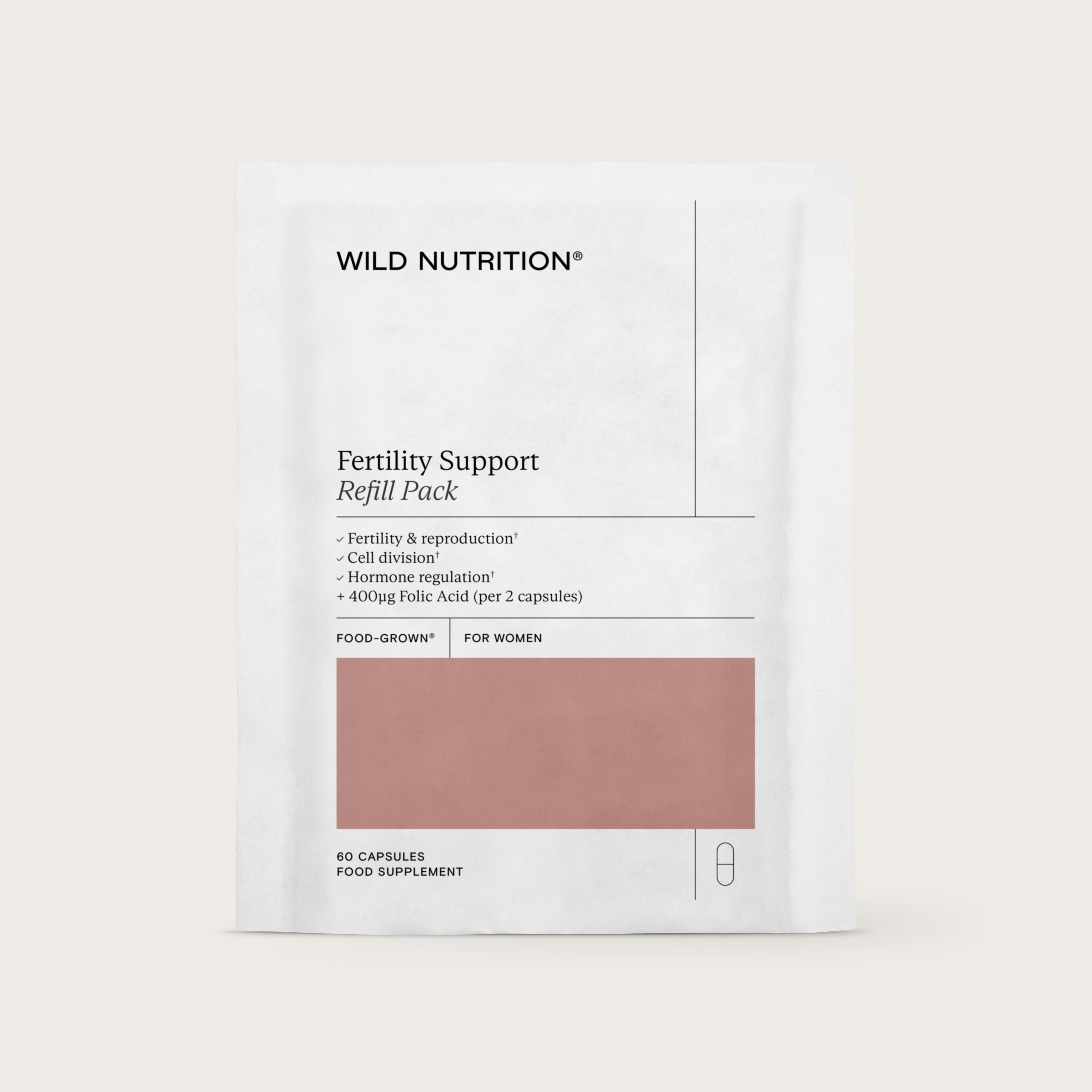 Wild Nutrition Food-Grown® Fertility Support for Women - 3 Month Supply for Female Fertility & Reproductive Health