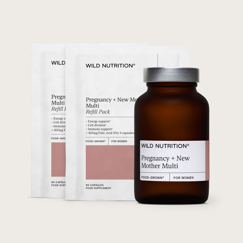 Wild Nutrition Food-Grown® Pregnancy + New Mother Multi - 3 Month Supply for Pregnancy & Postnatal Wellness