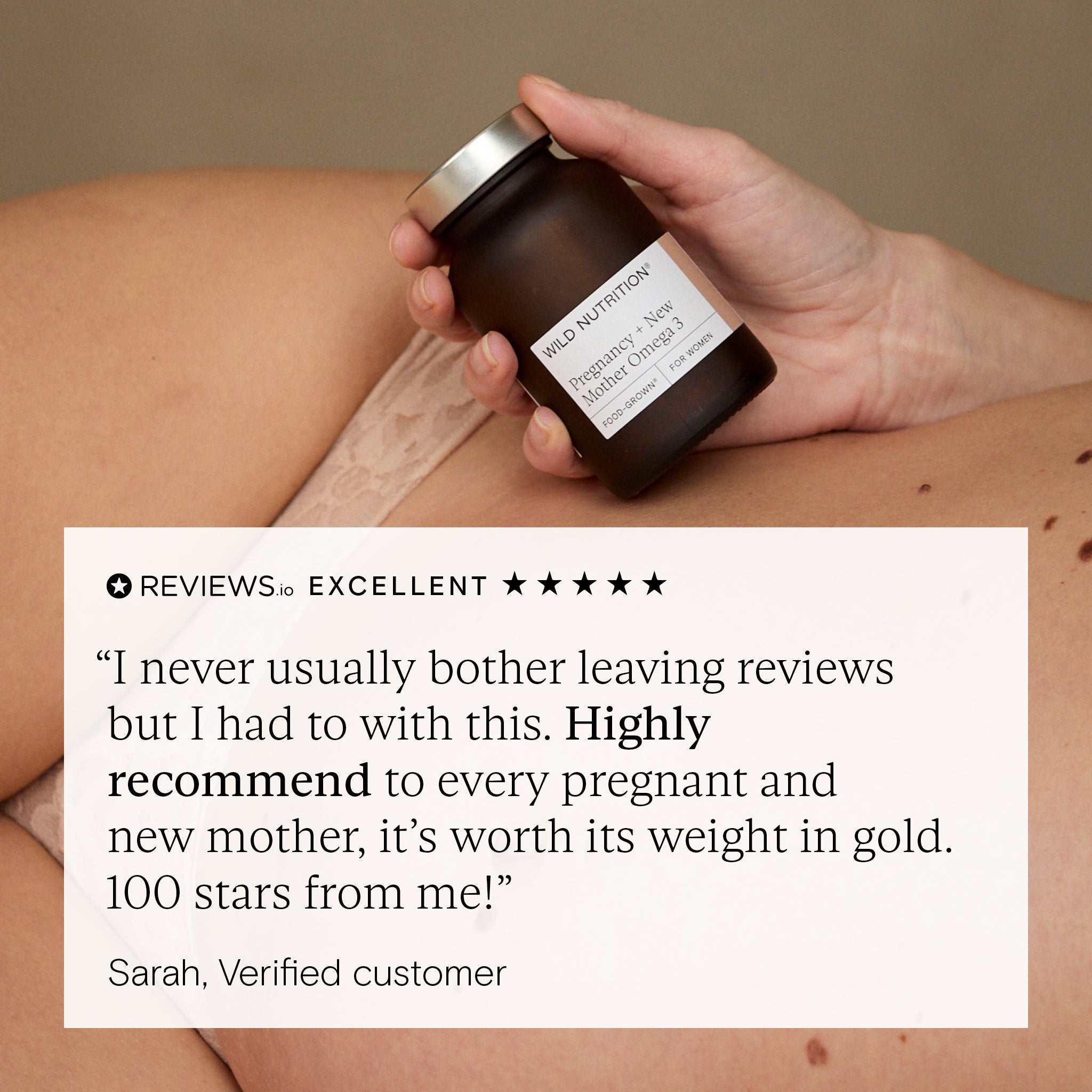 Wild Nutrition Food-Grown® Pregnancy + New Mother Omega 3 for Maternal & Baby Development