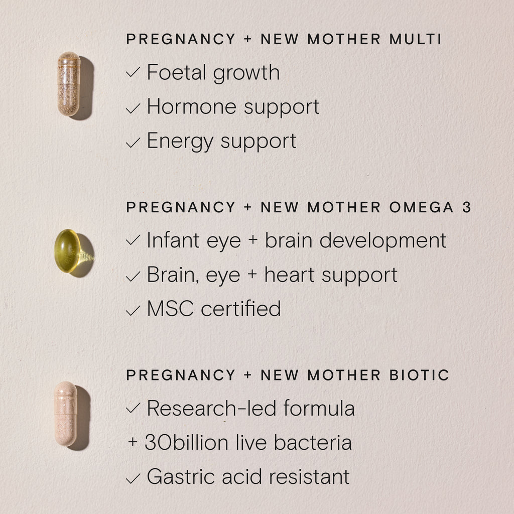 Wild Nutrition Pregnancy + New Mother Support Trio for Pregnancy & Postnatal Wellness