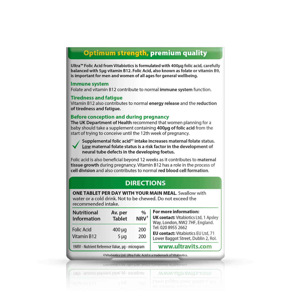 Vitabiotics Ultra Folic Acid Supplement