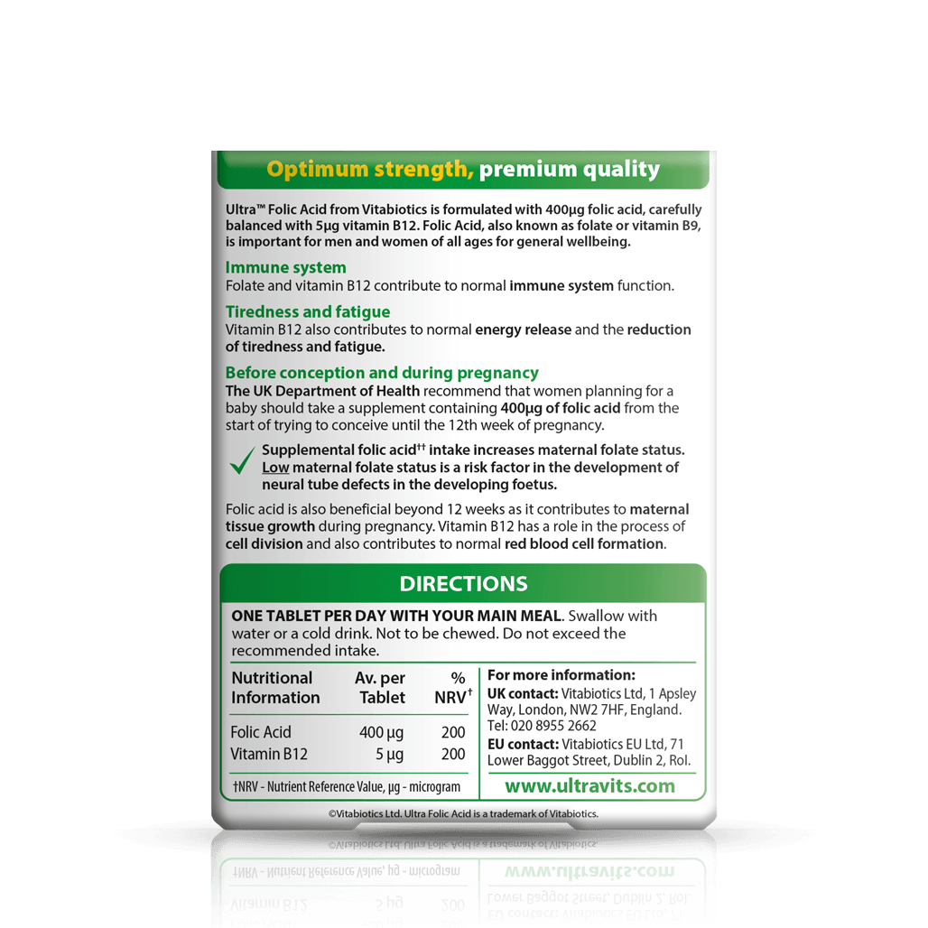 Vitabiotics Ultra Folic Acid Supplement