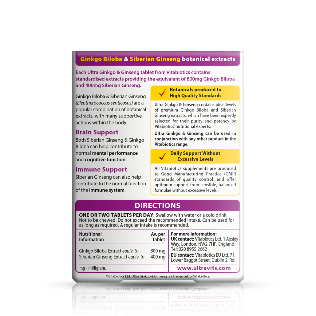 Vitabiotics Ultra Ginkgo and Ginseng