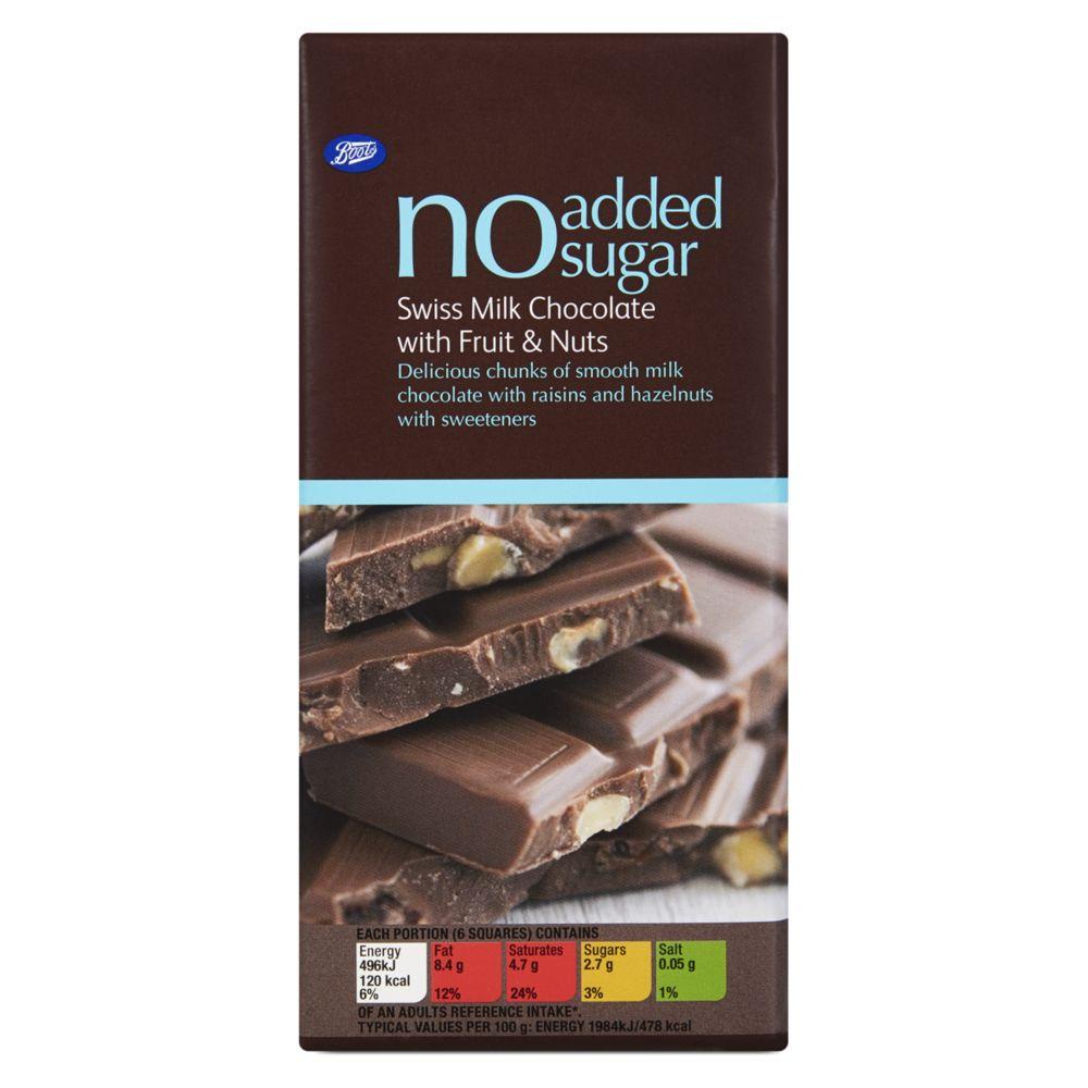 No Added Sugar Swiss Milk Chocolate With Fruit & Nuts (100G)