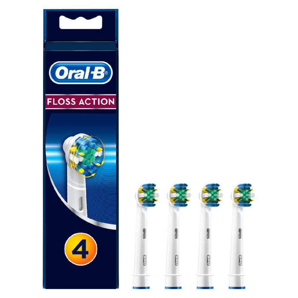 Flossaction Replacement Electric Toothbrush Heads 4 Pack