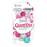 Quattro For Women Sensitive Disposable Razors 3S