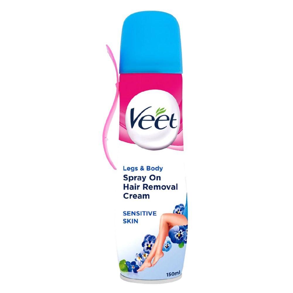 Spray On Hair Removal Cream With Aloe Vera & Vitamin E For Sensitive Skin 150Ml